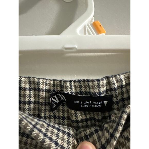 🔴Zara brown black high-waisted Houdstooth trousers size Small‎ - Picture 3 of 6